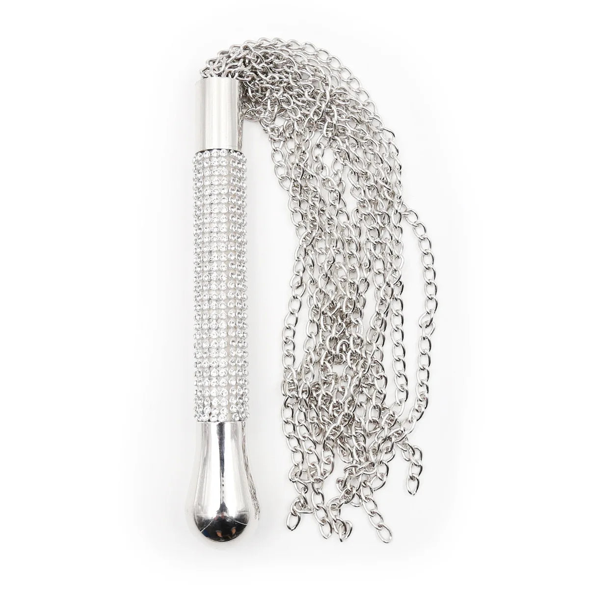 Metal Alloy Chain Tassel Short Horse Whip &ndash; Crystal Handle Whip-201