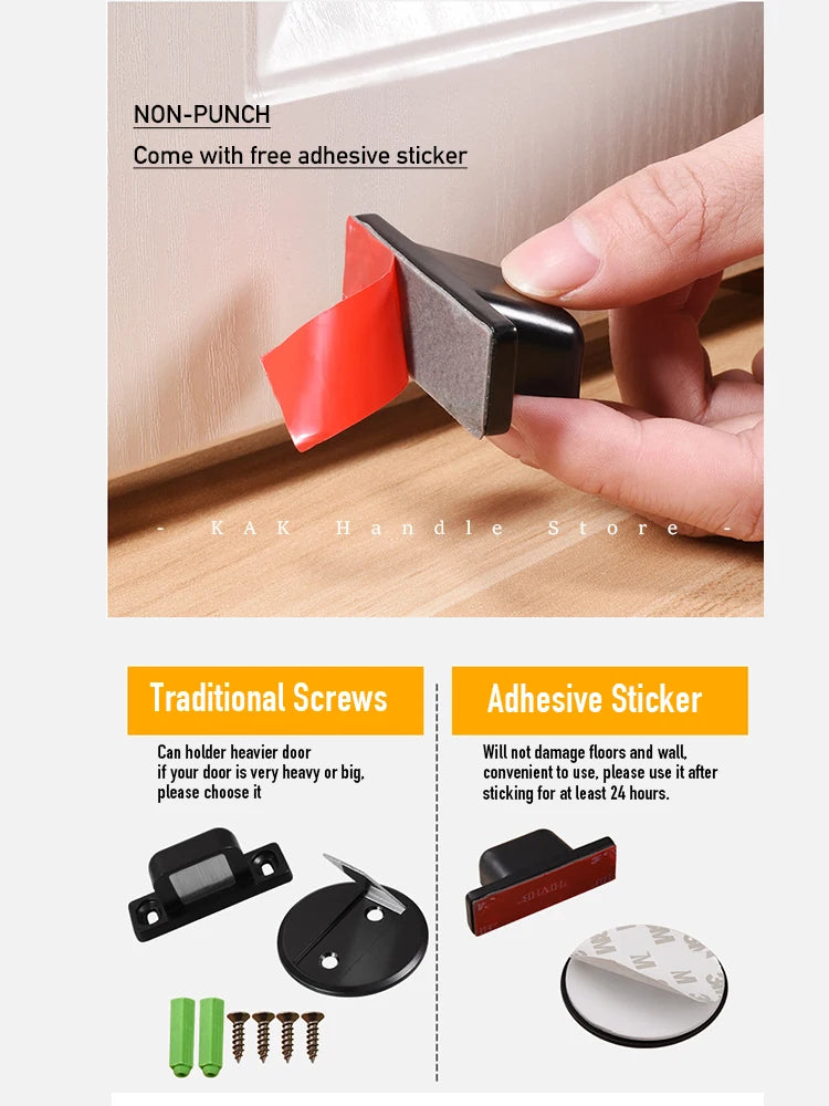 Магнитный скрытый дверной стопор из цинкового сплава, защитник стены