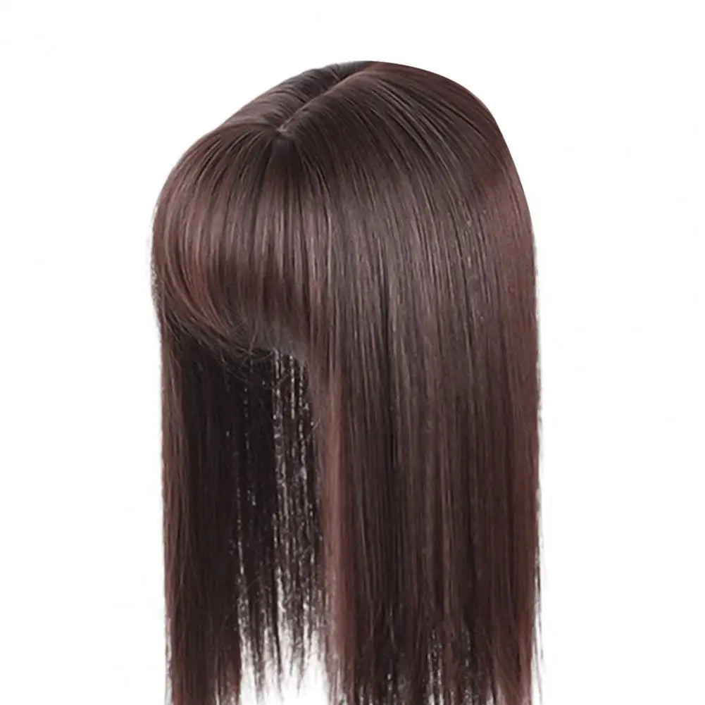 Versatile Long Straight Wig with Air Bangs - High Temperature Fiber