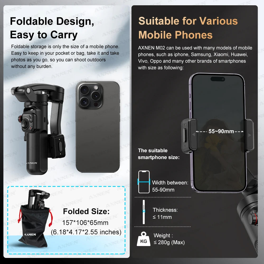 3-Axis Vlog Stabilizer &ndash; Face Following Technology with Magnetic Remote