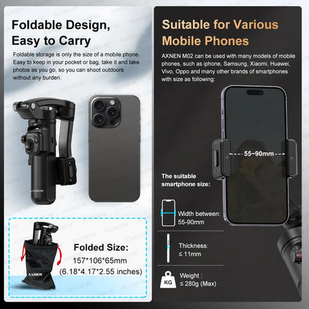 3-Axis Vlog Stabilizer &ndash; Face Following Technology with Magnetic Remote