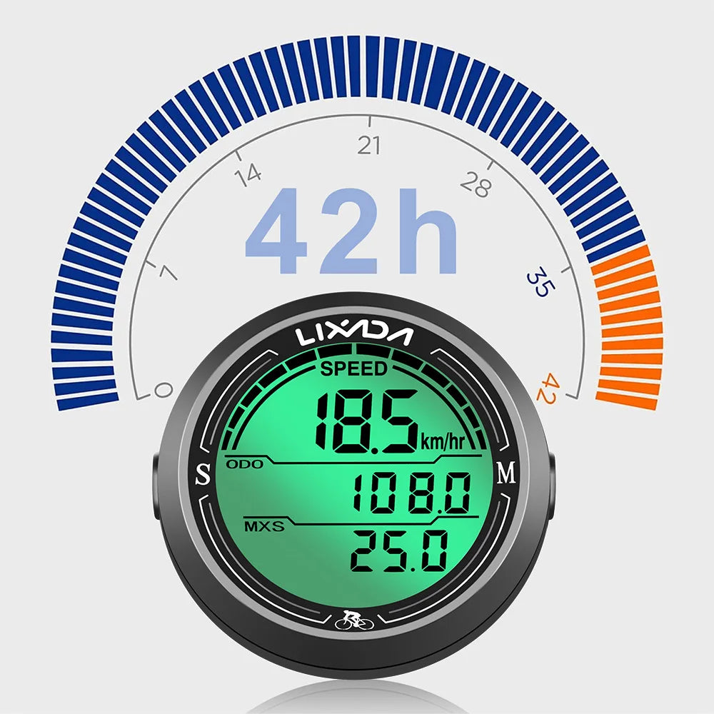 Lixada Wired Bike Speedometer Round &ndash; Waterproof IPX6