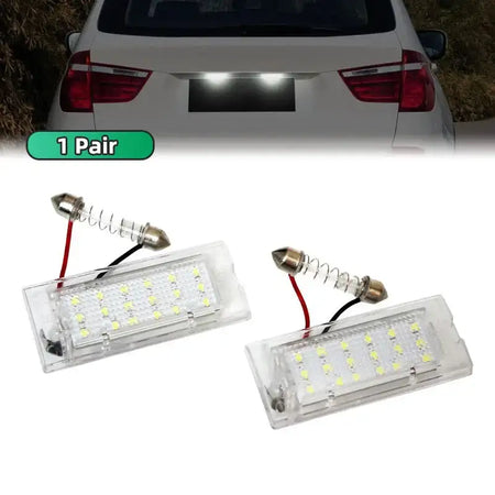 2Pcs White CANBus LED License Lights For BMW E53 X5 X3 12V Pair