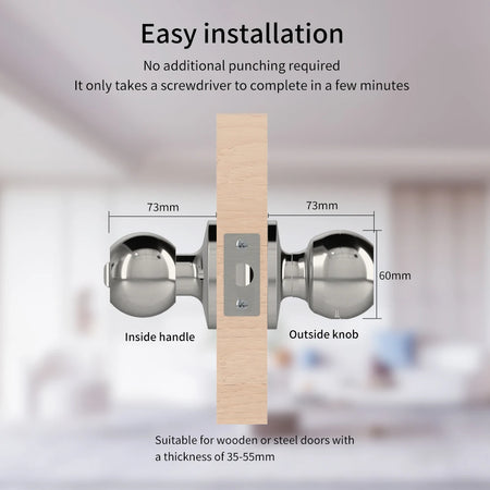 Tuya TTLOCK App Round Door Knob &ndash; Bluetooth App Control
