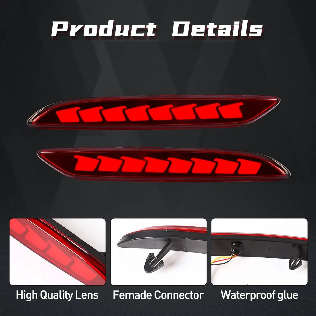 LED Rear Bumper Reflector Light For Chevrolet Cavalier 2020 2021 2022 Brake Warning Dynamic Turn Signal Lamp Car Accessories 12V by InterCyprus Trading Ltd