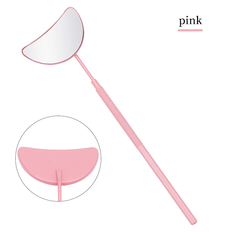 Myaokue-up Semicircle Eyelash Extension Checking Mirror pink