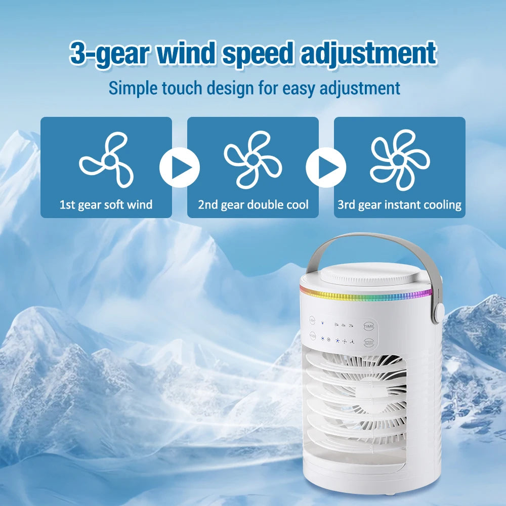Portable Air Conditioner Cooling Spray Fan with USB Electric Humidifier