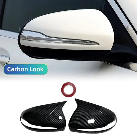 Side Mirror Cover Caps Carbon Black Trim for Mercedes-Benz W205 W222 W213 X253 W238 by InterCyprus Trading Ltd
