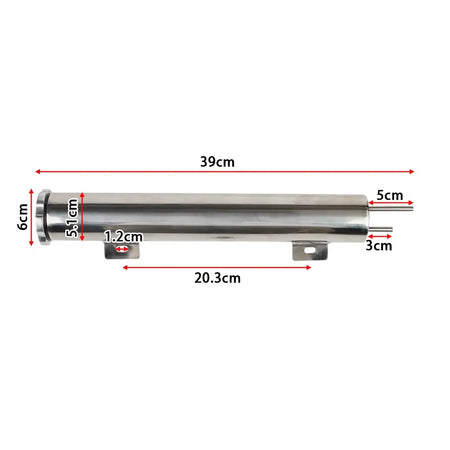 Universal 2''x13” / 3''x10” Radiator Coolant Overflow Puke Tank Polished Stainless Steel Radiator Coolant Overflow Tank Can by InterCyprus Trading Ltd