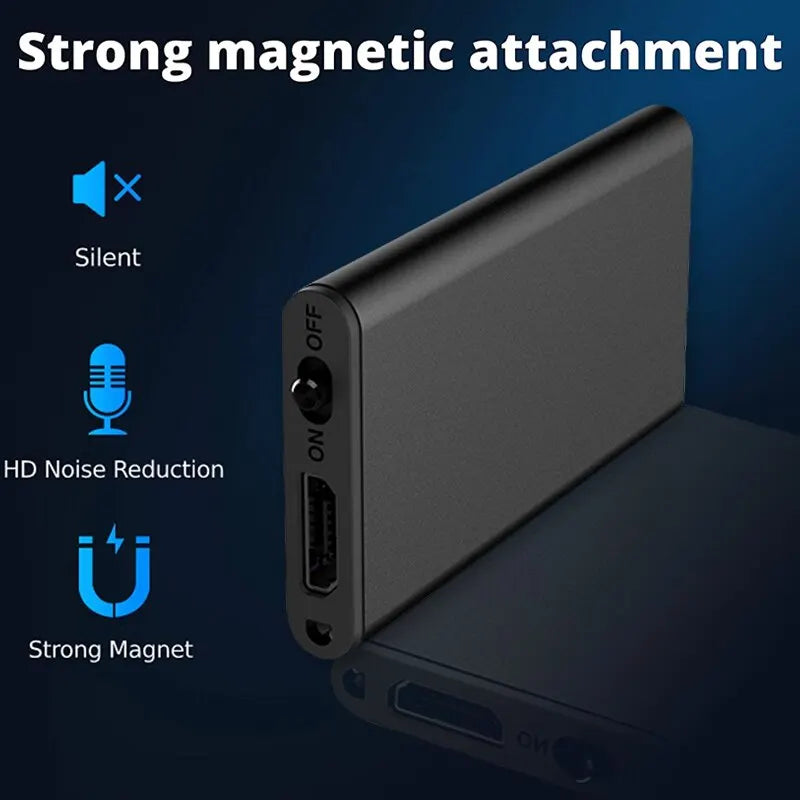 Ultra-Thin Mini Voice Recorder with Sound Activation &amp; HD Noise Reduction