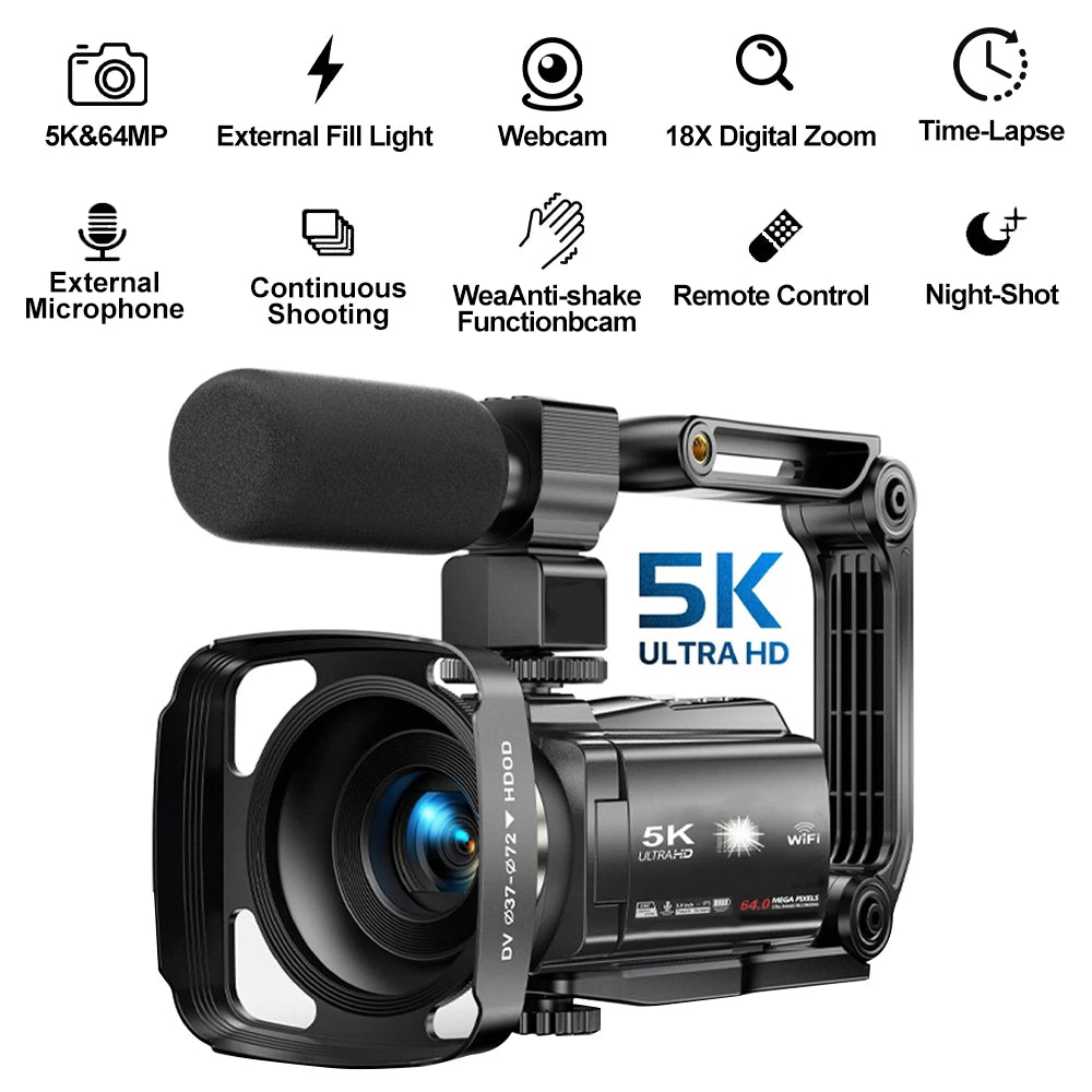 Ourlife 5K Digital Camera &ndash; 18X Digital Zoom with Rotatable Touch Screen