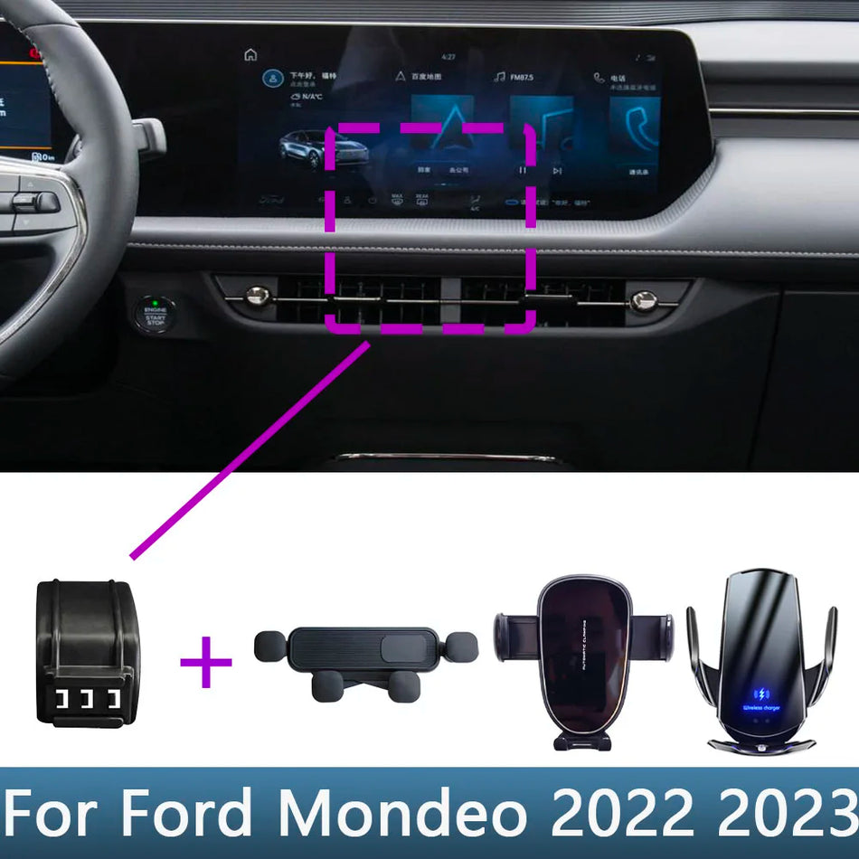 Ford Mondeo 2022 2023 Bil Telefonhållare Trådlös Laddare