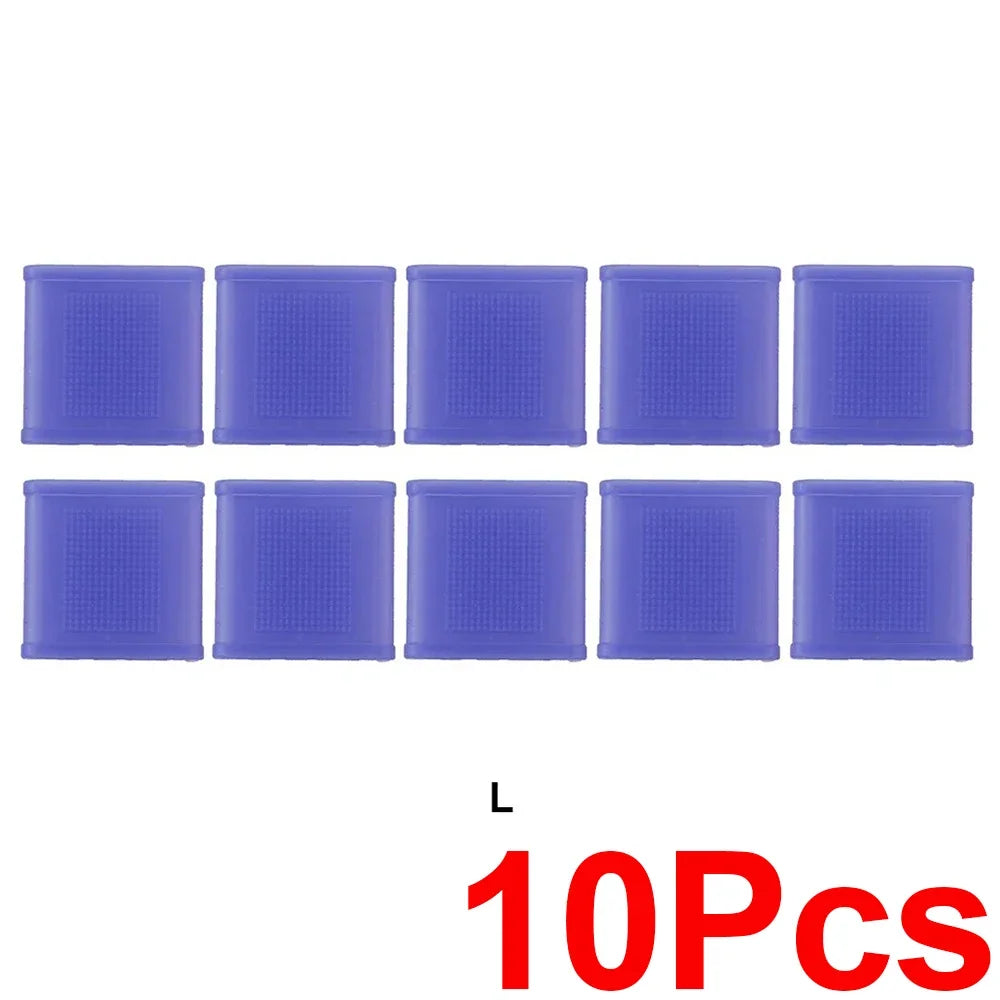 10Pcs Sports Finger Sleeves &ndash; Medical-Certified Silicone Protection Blue-L-10Pcs / CHINA