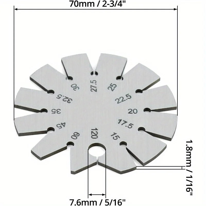 Stainless Steel Bevel Gauge &ndash; Knife Angle Finder (15&deg;-120&deg;)