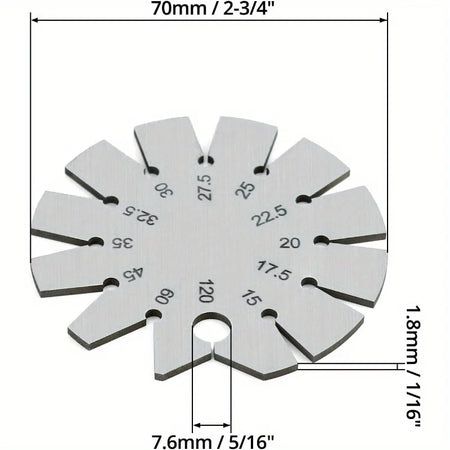 Stainless Steel Bevel Gauge &ndash; Knife Angle Finder (15&deg;-120&deg;)