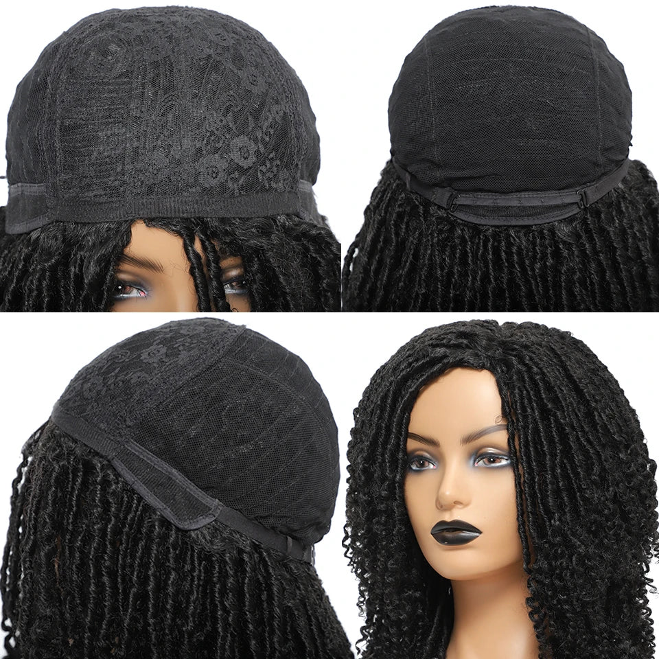 Wakego Goddess Faux Locs Short Dreadlock Wig with Curly Ends for All