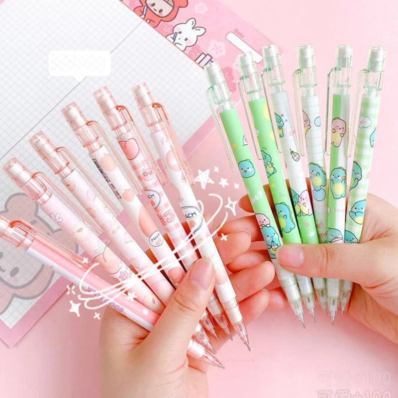 Kawaii 0.5mm Mechanical Pencils with Erasers - Pack of 6
