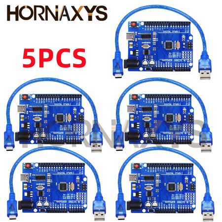 UNO R3 CH340G Development Board &ndash; Reliable 16MHz Clock Speed with Type-C Interface TYPEC R3 cable 5PCS
