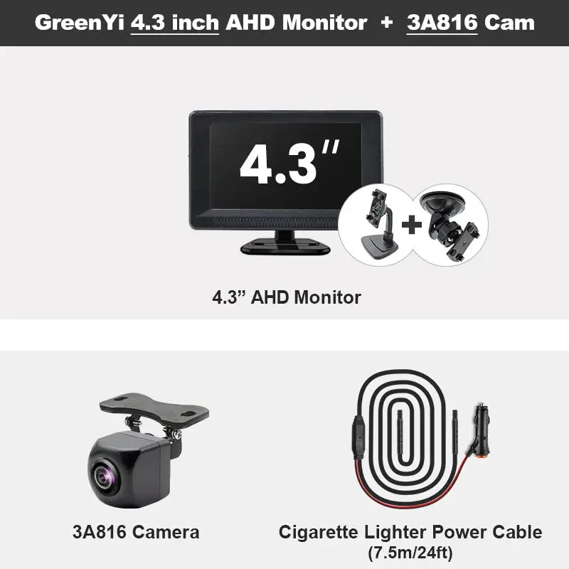1080P AHD IPS Car Rear View Camera With Night Vision And 170 Degree Wide Angle Reverse System 4.3 5 7 Inch by InterCyprus Trading Ltd
