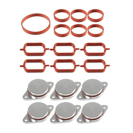 6PCS 22mm/33mm Swirl Flap Blanking Plates with Intake Manifold Gasket Seal For BMW M47 M57 E39 E87 E46 E90 E39 E60 X3 6 Cylinder by InterCyprus Trading Ltd