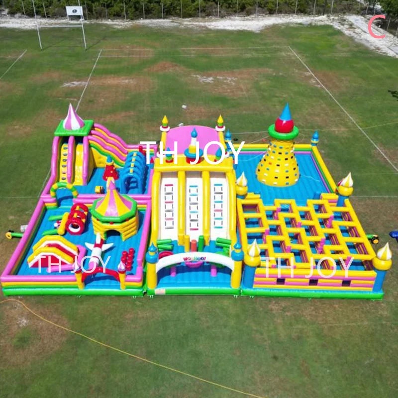 Γιγάντιο Φουσκωτό Κάστρο με Τσουλήθρες 20x15μ Παιδική Χαρά