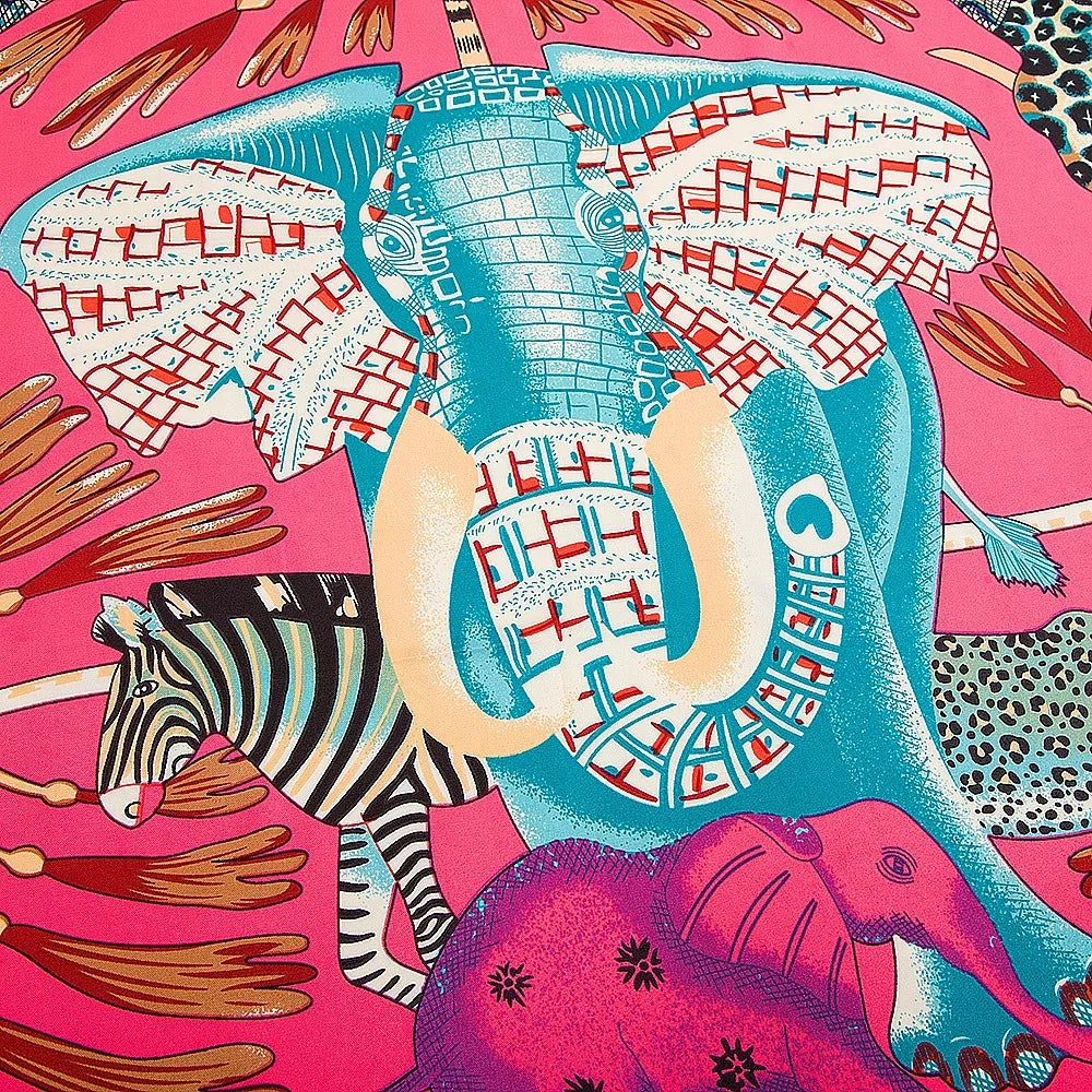 POBING Luxury Twill Silk Scarf &ndash; Elegant Animal Prints