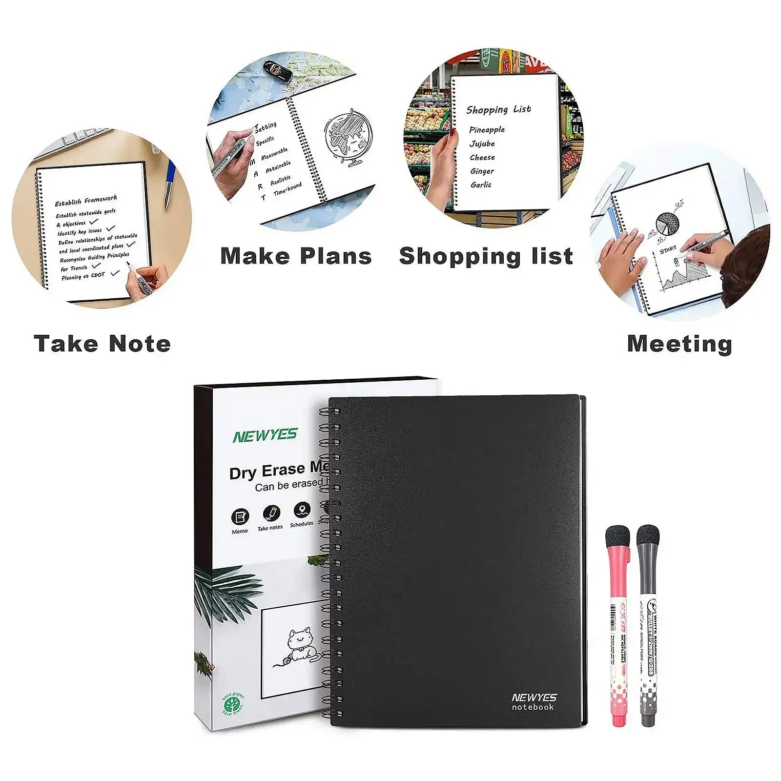 A6 Reusable Erasable Whiteboard Notebook For Meetings