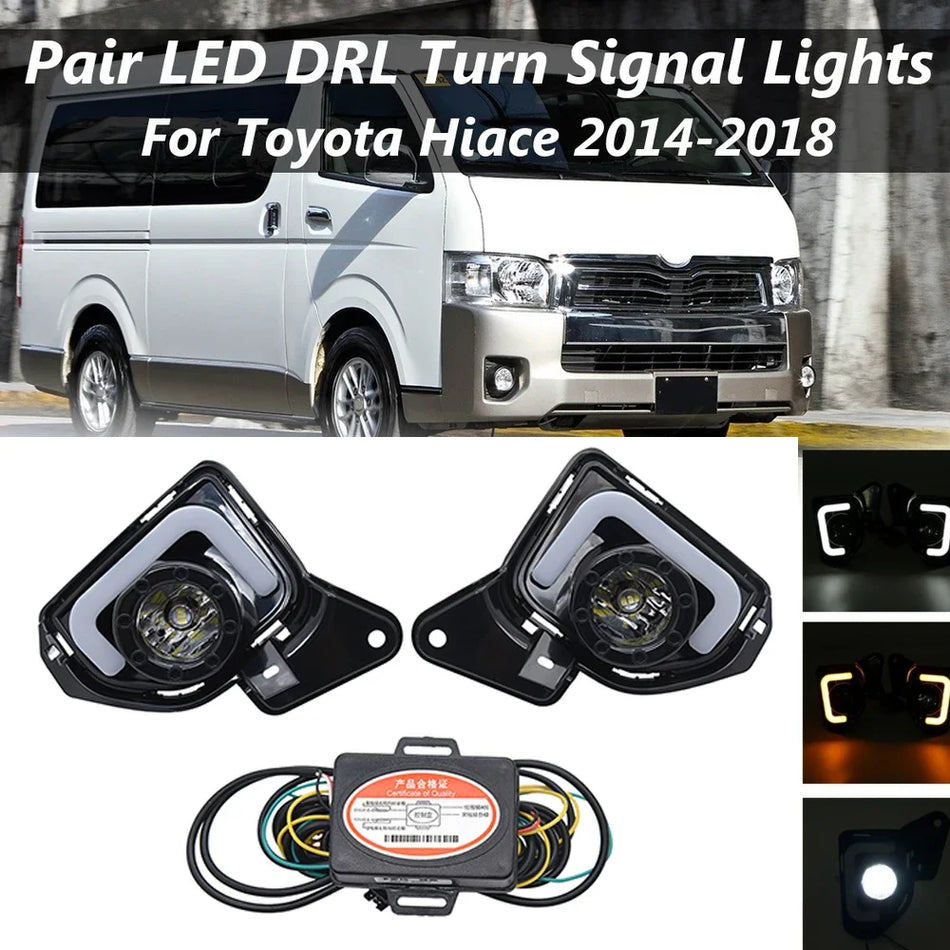 DRL LED dienos šviesos žibintų ir rūko žibinto komplektas Toyota Hiace 2014-2018