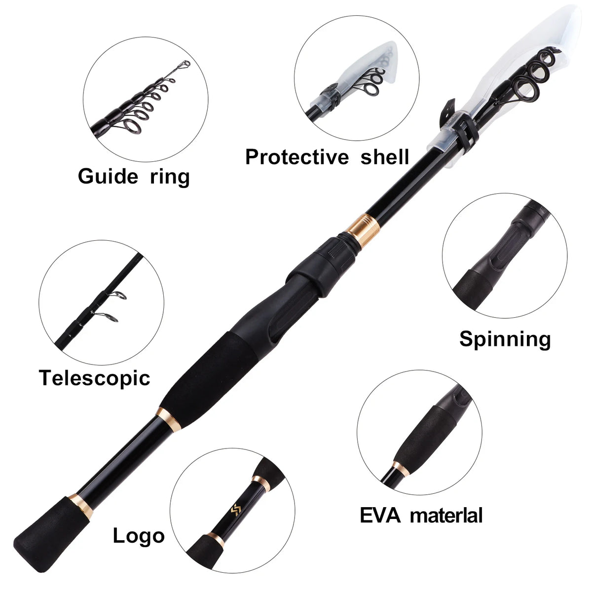 Sougayilang Telescopic Fishing Rod - Ultralight Carbon Fiber Spinning/Casting