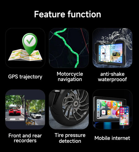 JIUYIN 7 Inch Motorcycle Multimedia Player &ndash; 2K HD Waterproof GPS Navigation