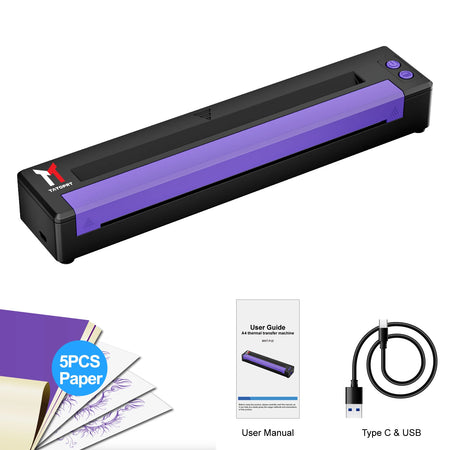 Bluetooth Thermal Tattoo Stencil Printer &ndash; USB And BT Ready Black-Purple / CHINA