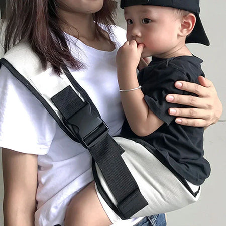 Multicolor Baby Carrier Waist Stool with 45&deg; Sling Hold | Infant Hip Seat Strap White