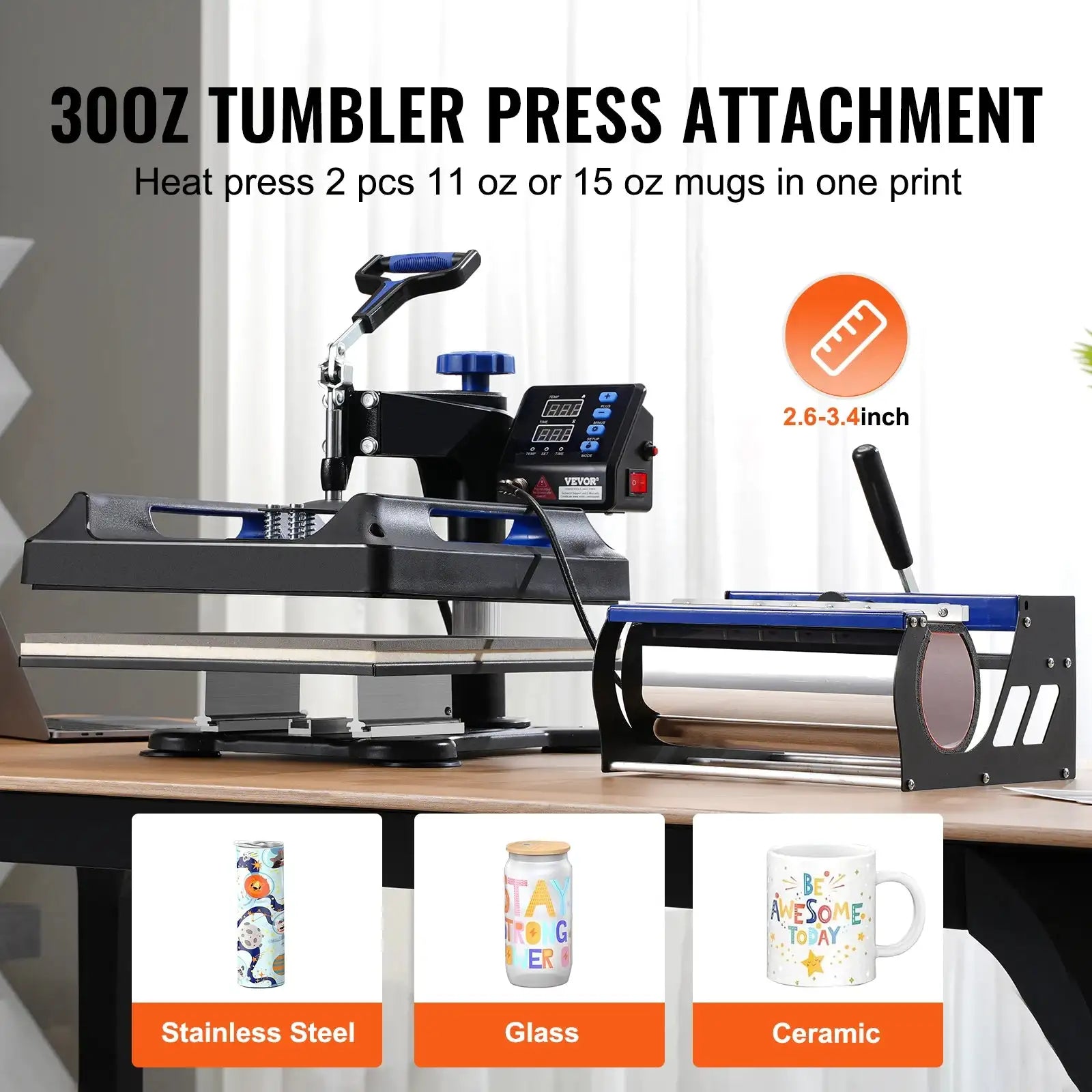30oz Tumbler Heat Press 360 Swing Away Digital