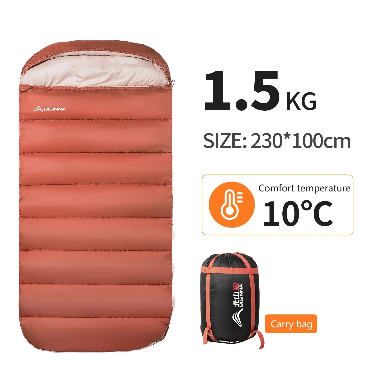 BISINNA Large Camping Sleeping Bag &ndash; Ultimate Comfort for Outdoor Adventures 1.5kg