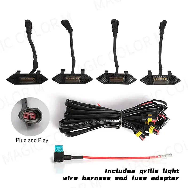 4PCS LED Grille Lights For Toyota RAV4 2019 2020 2021 2022 Front Grid Warning DRL Daytime Running Lamp Daylights Car Accessories by InterCyprus Trading Ltd