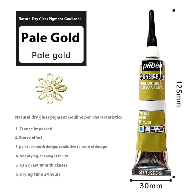 Pebeo Acrylic Paint 20ml Tube &ndash; Waterproof Multi Surface 20ml Pale gold