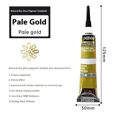 Pebeo Acrylic Paint 20ml Tube &ndash; Waterproof Multi Surface 20ml Pale gold