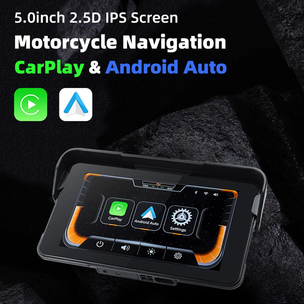 EKIY 5.0 Inch Wireless CarPlay Moto &ndash; Portable Digital Motorcycle GPS Display
