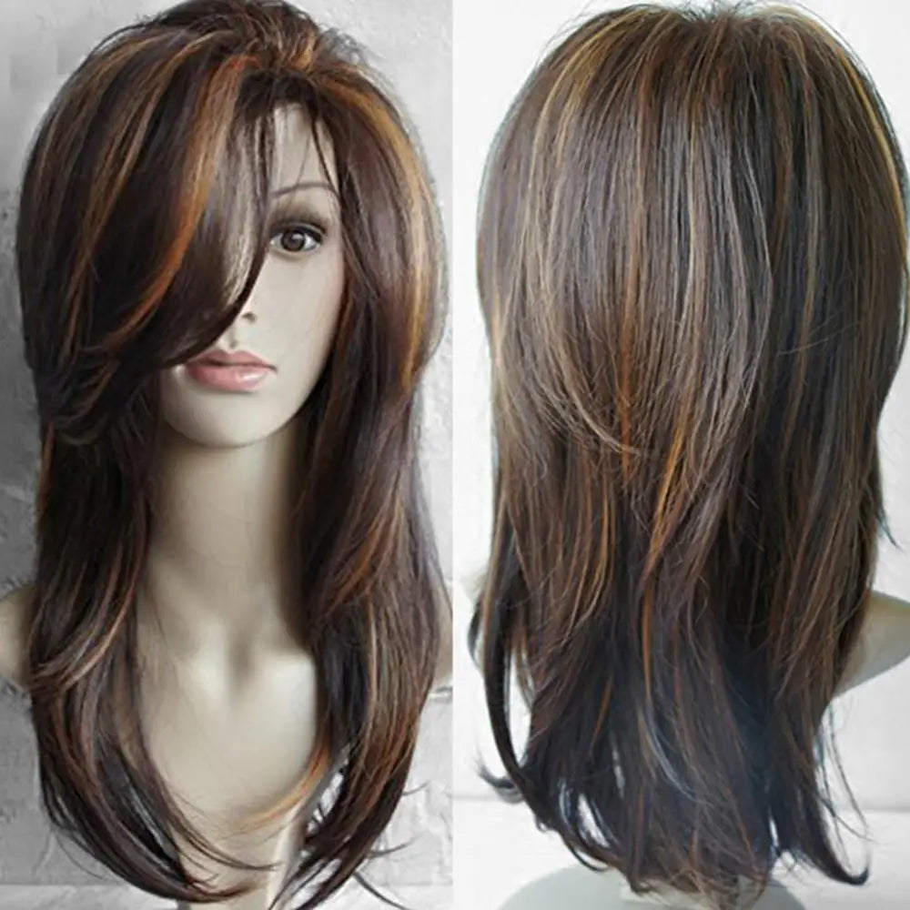 65cm Fashionable Brown Curly Wig for Women - Perfect for Cosplay and Parties