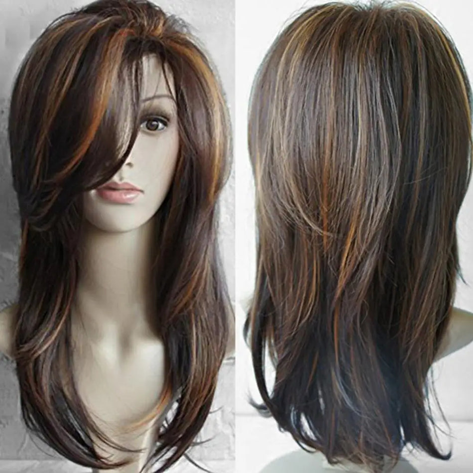 65cm Fashionable Brown Curly Wig for Women - Perfect for Cosplay and Parties