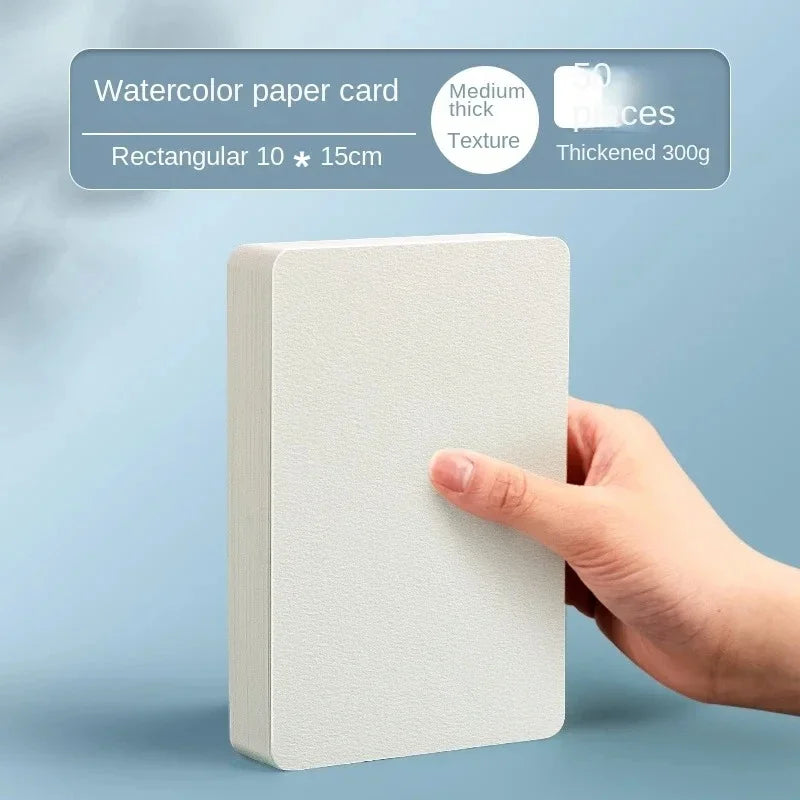 Watercolor Paper Cards for Painting - Portable Blank Postcard with Professional Watercolor Paper 50Pcs Square 10x15cm / CN