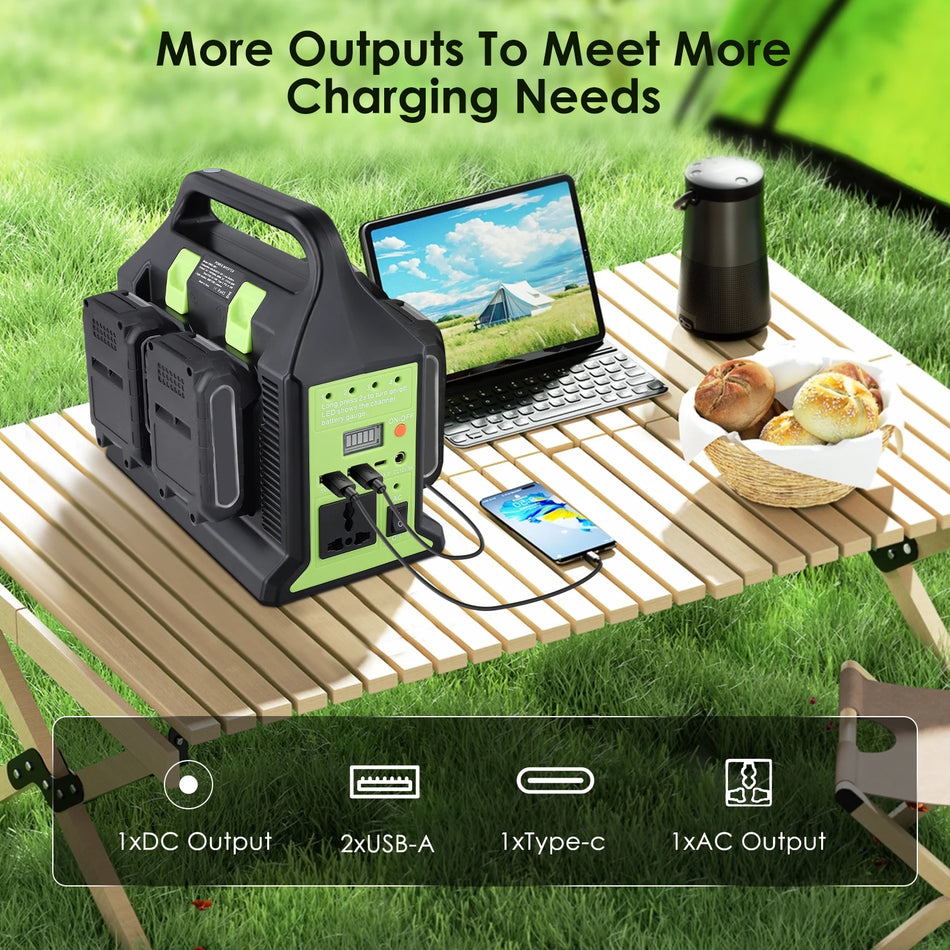 350W Makita 18V Batteri Inverter USB A USB C 4 Port LED 220V