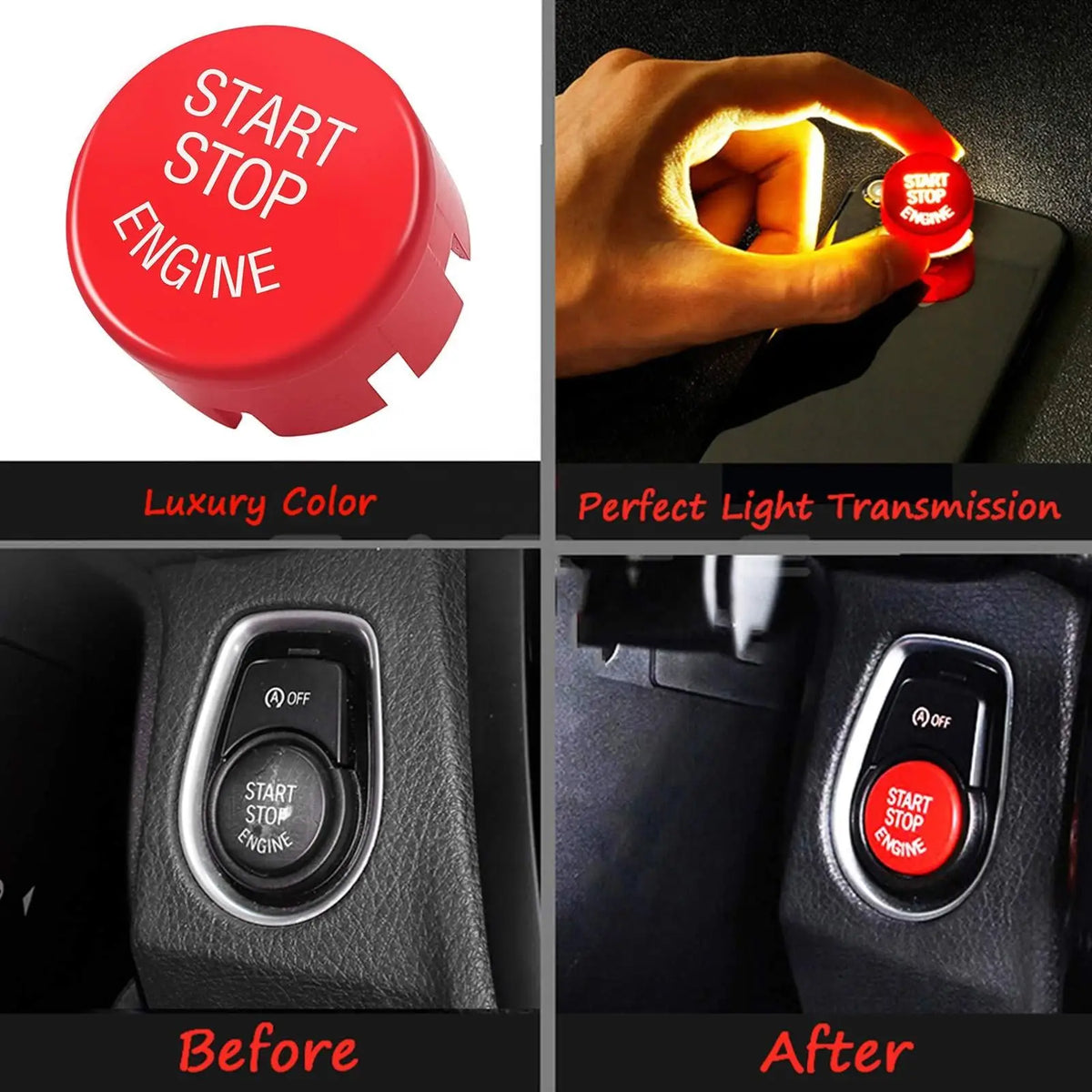 G30 G31 Red Engine Start Stop Switch Push Button Replace Cover for BMW 5 Series G30 G31 by InterCyprus Trading Ltd