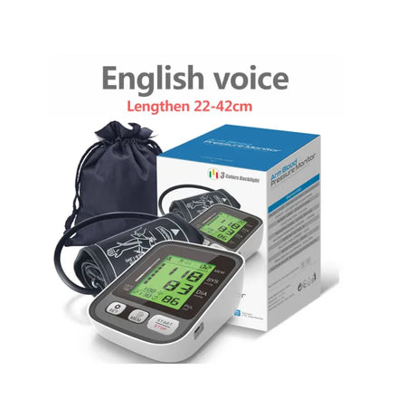 JianYouCare Arm LCD Tensiometer &ndash; Large Cuff Monitor En voice 22-42cm