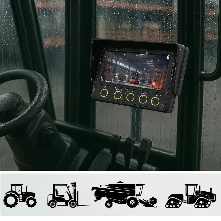 7 Inch Waterproof Car Monitor With IPS Screen And AHD 1080p Support 2 Channel Backup Camera System by InterCyprus Trading Ltd