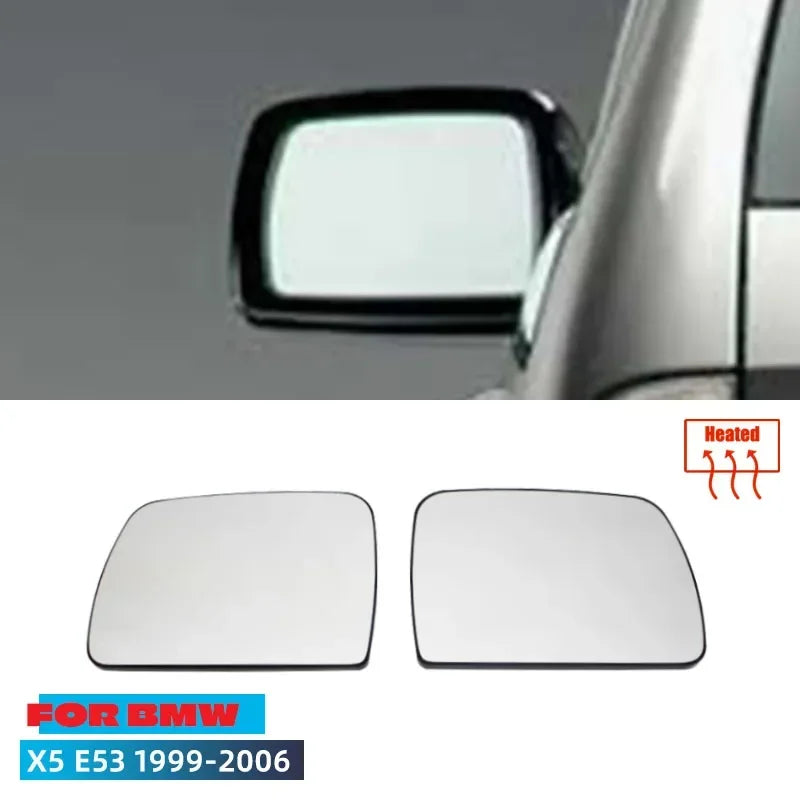 Vetro Specchio Sinistro e Destro Bianco Retrovisore per BMW X5 E53