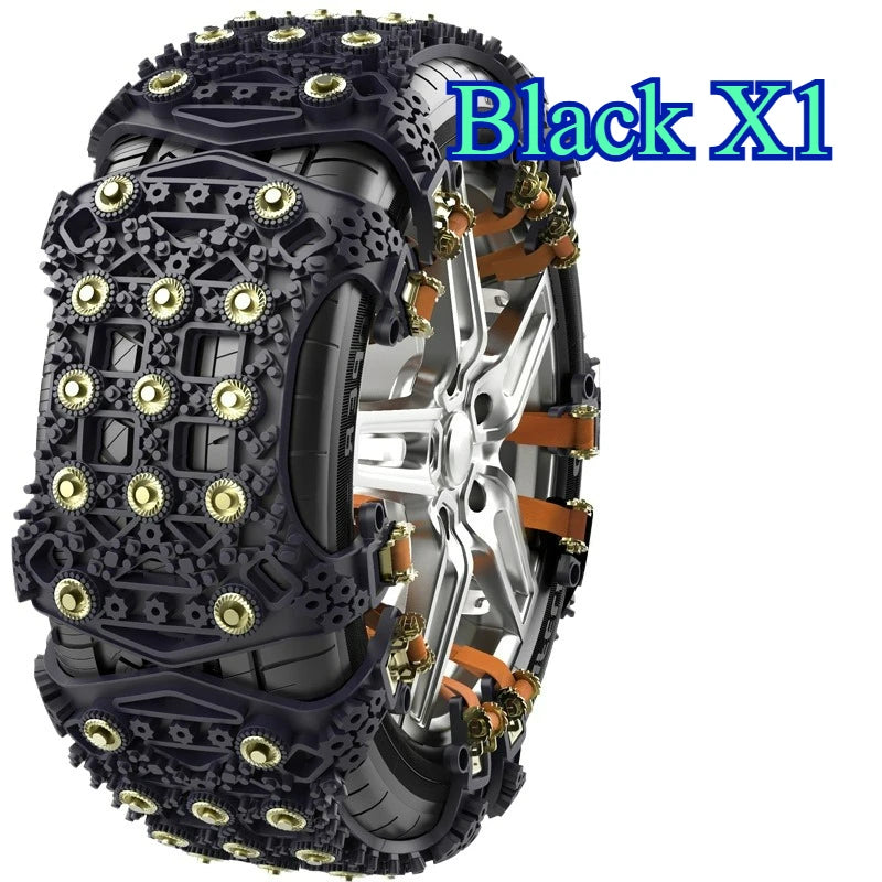 Thickened Anti-Skid Chains &ndash; Enhanced Traction In Snow black
