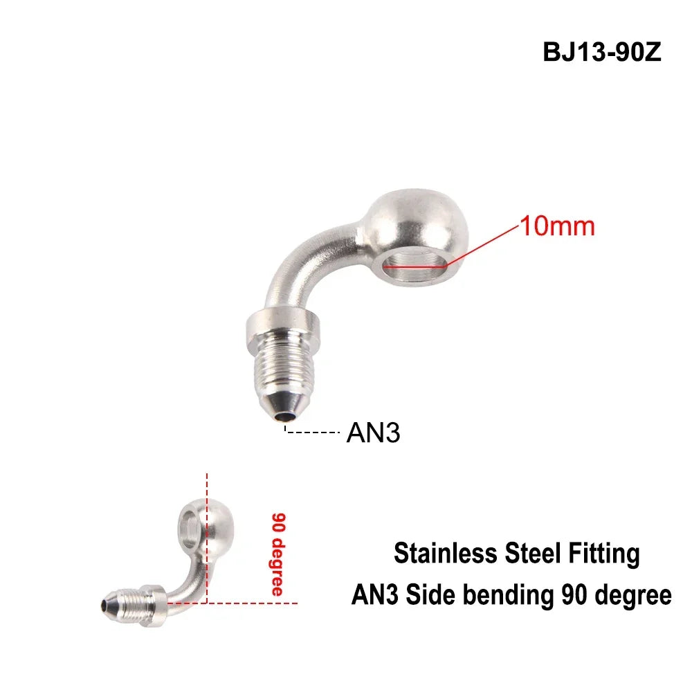 Stainless Steel Hydraulic Brake Banjo Fitting With AN3 M10x1 For Motorcycles by InterCyprus Trading Ltd
