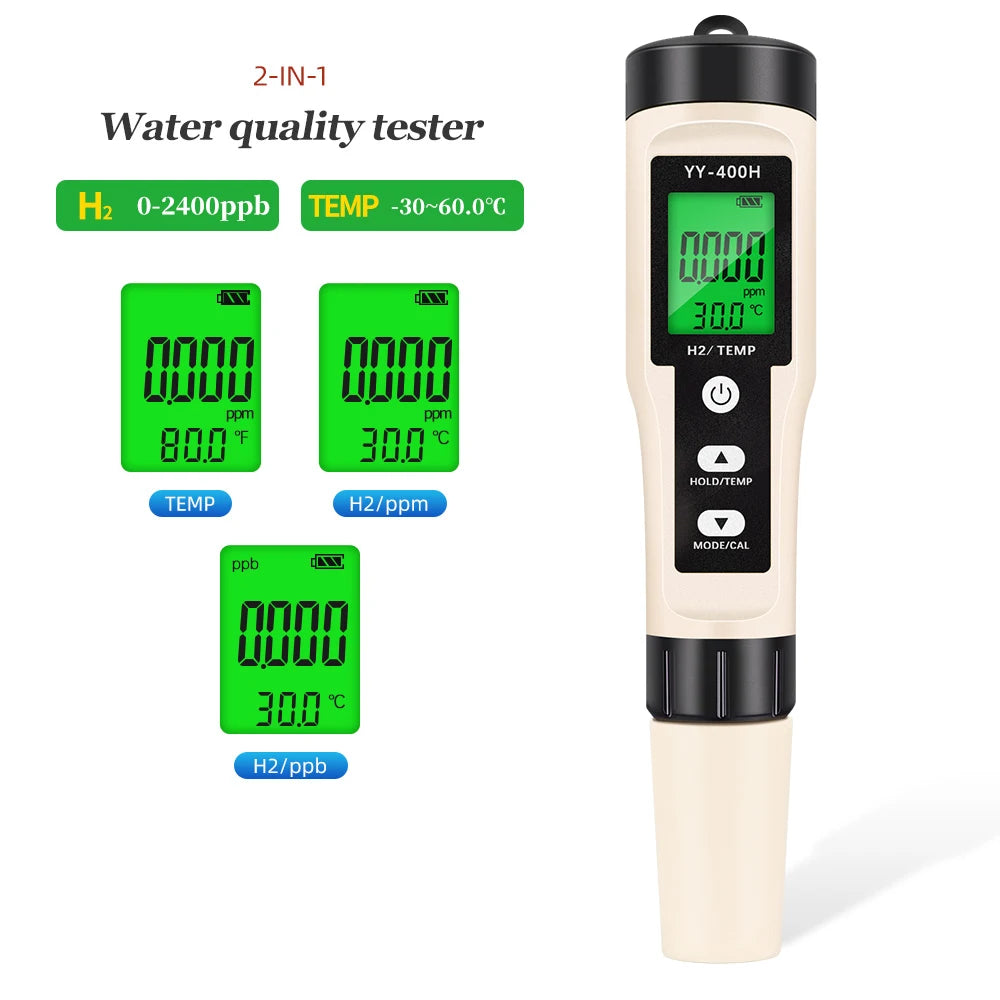 4/3/2 In 1 PH ORP H2 Meter Portable Pen &ndash; Water Purity Test 2 in 1