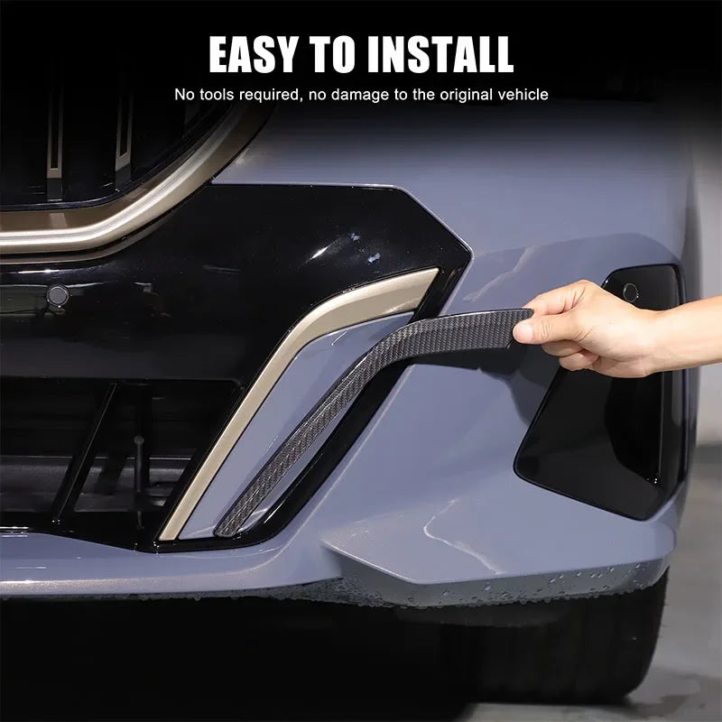 2Pcs Real Carbon Fiber Bumper Trim For BMW 5 Series G60